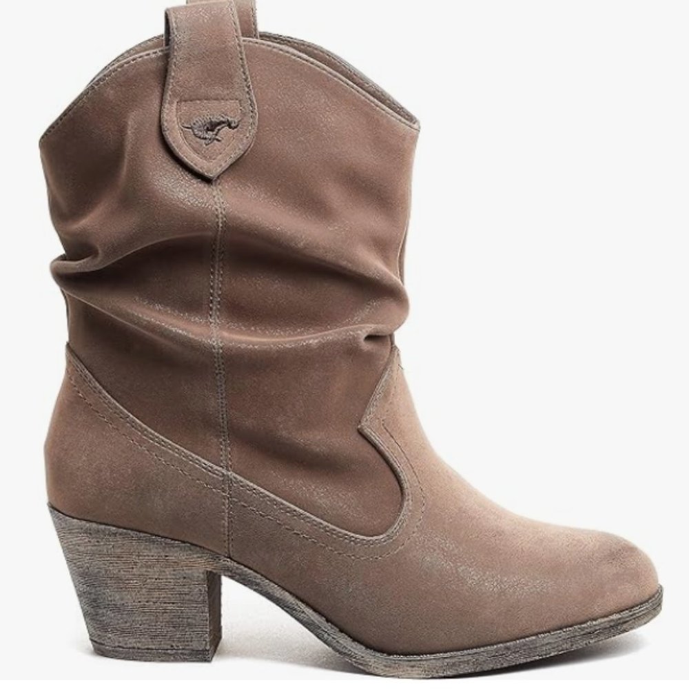NEW Rocket Dog Womens Sheriff Vintage Worn Pu Western Boot Sz 6 brown